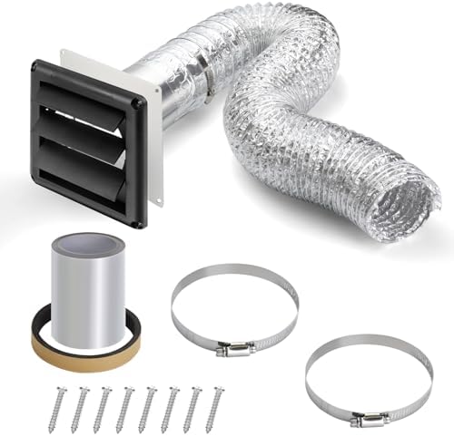 4"Dryer Vent Kit Through Wall w/Hose/Duct Connector/Wall Plate, 9ps Vent Kit - Image 2