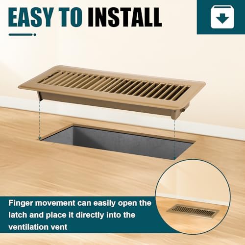 VOISEN Floor Register 2x12, 6 Pack Brown Floor Vent Covers - Image 6