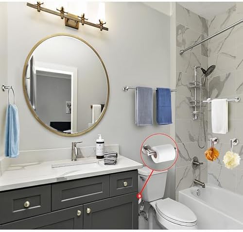 12 Pieces Brushed Nickel Bathroom Hardware Accessories Set Hand Towel Ring - Image 2