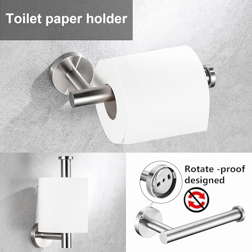 5 Pieces Brushed Nickel Bathroom Hardware Set Include 16inch Towel Bar - Image 4