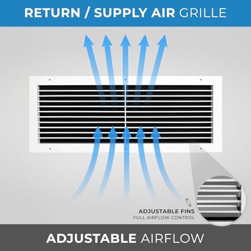 30" W X 10" H Aluminum Adjustable Return/Supply HVAC Air Grille - Image 6