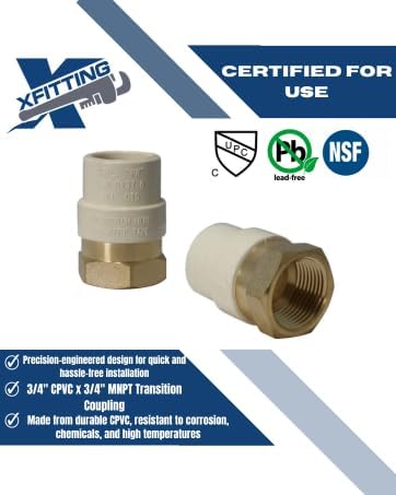 10 Pack XFITTING 3/4" Female CPVC Adapter, FNPT CPVC Coupling - Image 6