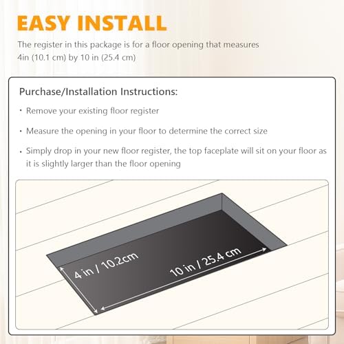 5 Pack Floor Vent Covers, Floor Register 4x10, Adjustable Plastic Vent Covers - Image 5