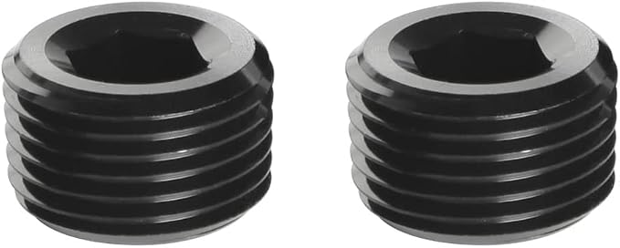 1/4 NPT Male Thread Allen Head Socket Pipe Plug Fitting Aluminum Black - Image 2