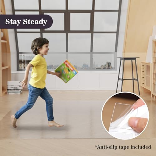 7'×9' Frosted Clear Floor Mat Under Kitchen Table, Plastic Floor Protector - Image 5