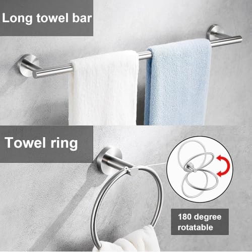 5 Pieces Brushed Nickel Bathroom Hardware Accessories Set, SUS304 Stainless - Image 5