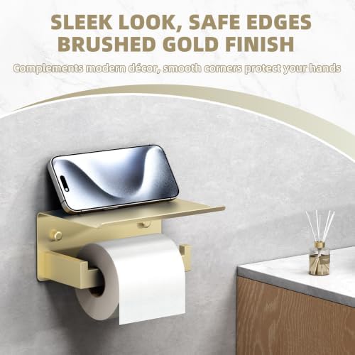 APLusee Brushed Gold Toilet Paper Holder - Image 6