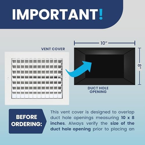 10" x 8" Duct Hole Adjustable Vent Cover - Image 4