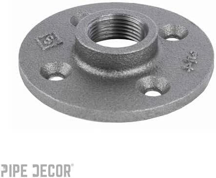 PIPE DECOR 3/4" Malleable Iron Floor Flange, Industrial Steel Grey Fits - Image 5