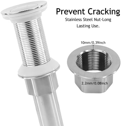 Bathroom Sink Drain, Drain Stopper Bathroom Sink Without Overflow, Small Cap - Image 2