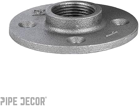 PIPE DECOR 1" Malleable Iron Floor Flange 6 Pack, Industrial Steel Grey Fits - Image 5