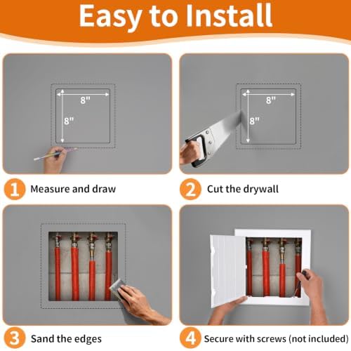 Drywall Access Panel 8×8 in, Plastic Wall Hole Cover - Image 5
