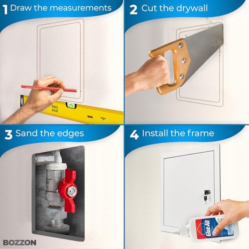 BOZZON Access Panel for Drywall 18 x 18 inch – Metal Door - Image 3