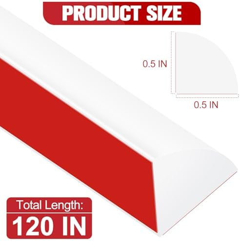 ToLanbbt Flexible Quarter Round Molding, 120 Inch Peel and Stick Rubber Trim - Image 2