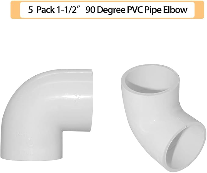 5PCS 1-1/2" 90 Degree Elbow PVC Pipe Fitting Adapter Coupling Connector - Image 4