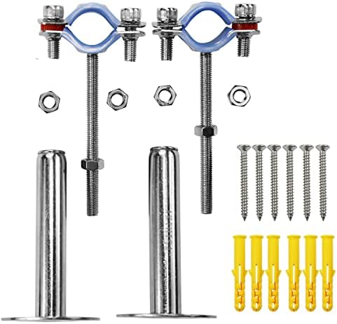 AKIHISA 2 Pcs 304 Stainless Steel Pipe Supports, Wall Mount Ceiling Mount Pipe - Image 4