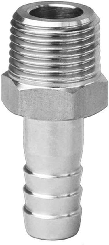 Stainless Steel Hose Barb Fitting 3/8" Hose Barb to 1/8" NPT Male Thread Hex - Image 5