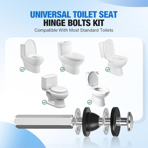 Jamini 2PCS Universal Toilet Seat Bolt Kit, 304 Stainless Steel Screws - Image 5