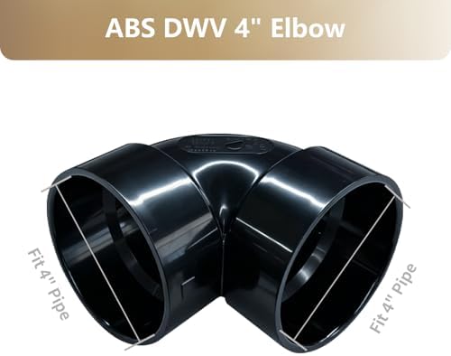 LESSO 4" Elbow ABS Pipe Fittings, 90 Degree Elbow, SCH40 Black - Image 2