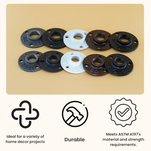 3/4" FLANGE: Industrial Threaded Black Iron Pipe Fittings; Natural - Image 6
