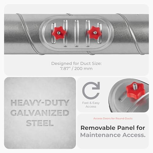 8 Inch Round Duct Access Door – Galvanized Steel Cover/Airtight EPDM Rubber - Image 3