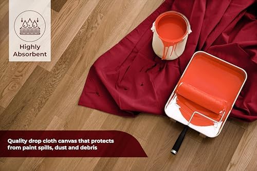 Canvas Drop Cloth for Painting 4x5 feet Pack of 1-8oz Painters Drop Cloths for - Image 2