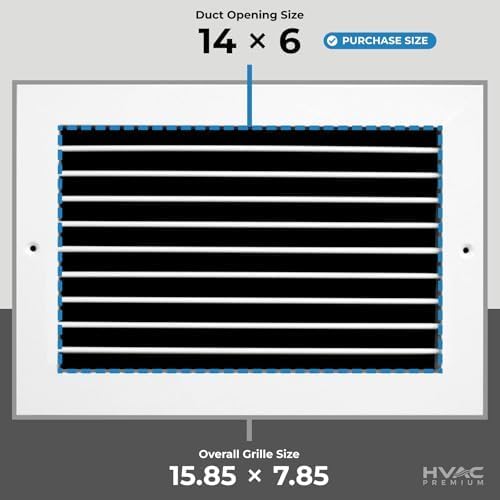 14x6 Return/Supply Vent Cover for Wall or Ceiling Duct Opening - Image 3