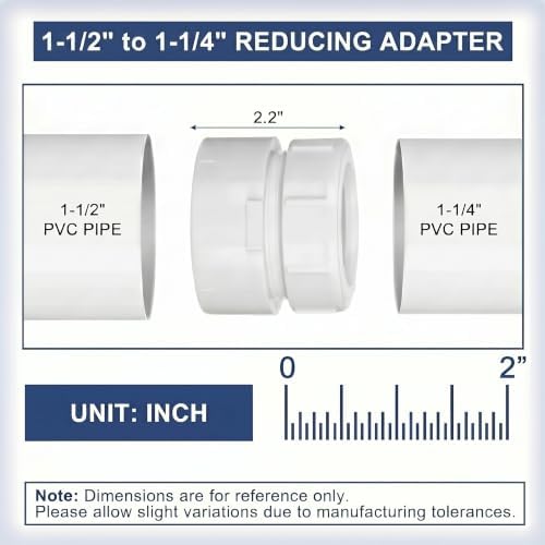 Sivak 4 Pack 1-1/2 to 1-1/4 PVC DWV Female Trap Adapter Drain Line Adapter - Image 3