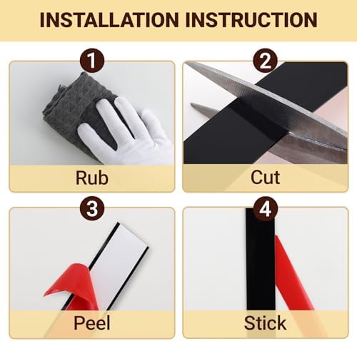 Trimold Brushed Black Molding Trim, Peel and Stick Mirror Border Design - Image 6