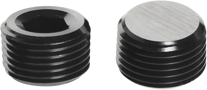 1/4 NPT Male Thread Allen Head Socket Pipe Plug Fitting Aluminum Black - Image 3
