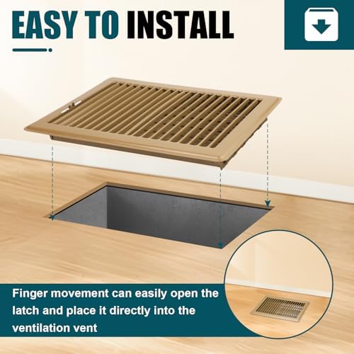 VOISEN Floor Register 6x10, 4 Pack Brown Floor Vent Covers - Image 6
