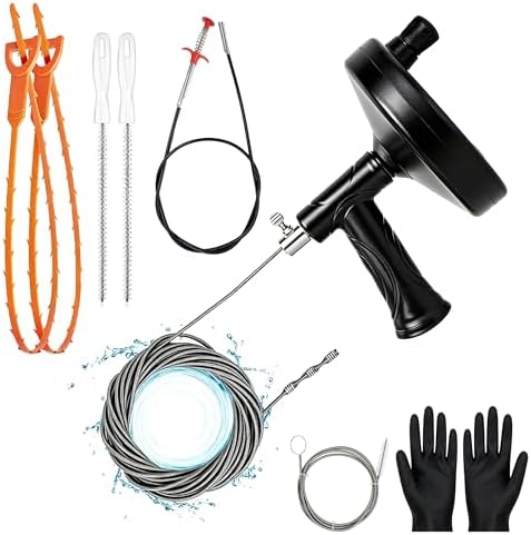 33 FT Drain Snake Auger, Heavy Duty Plumbing Snake by Unicoshape