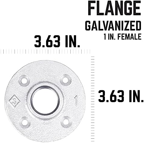PIPE DECOR 1 in. Floor Flange, Authentic Galvanized Malleable Iron, 4 Pack - Image 3