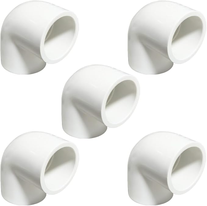 5PCS 1 Inch White PVC 90 Degree Elbow Adapter Pipe Fittings 2 Way Right Angle by HayEastdor