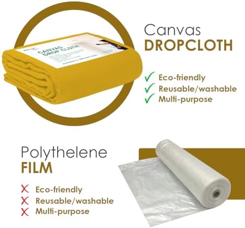 Canvas Drop Cloth for Painting 4x15 feet Pack of 1-8oz Painters Drop Cloths for - Image 5