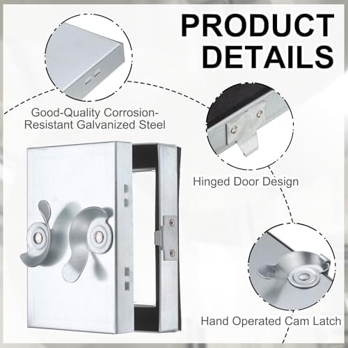 PATIKIL Galvanized Steel Access Panel, 14x14 Inch Insulated HVAC Duct Access - Image 3