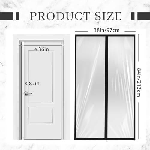 Amylove Zipper 38 x 83 Inch Dust Barrier Door 3 x 7 ft Construction Wall - Image 2