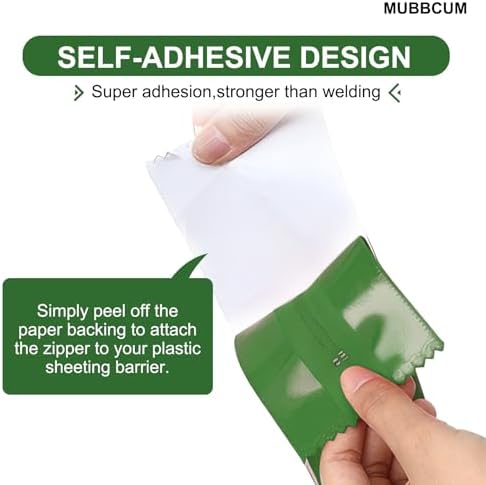 Heavy-Duty Construction Zipper - 7ft Self-Adhesive Dust Barrier System - - Image 2
