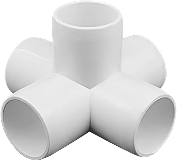 1/2“ Tee PVC Fitting 5 Way Elbow Connector, Furniture Grade 90 Degree Elbow - Image 4