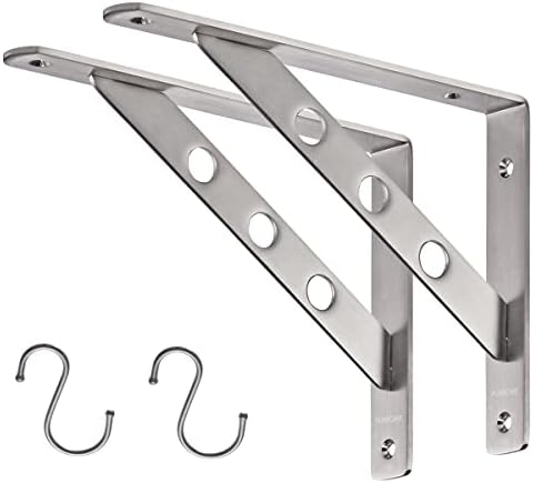 YUMORE 10 Inch Shelf Bracket, Heavy Duty L Bracket by YUMORE