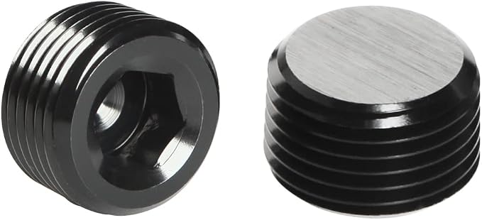 3/4 NPT Male Thread Allen Head Socket Pipe Plug Fitting Aluminum Black - Image 2