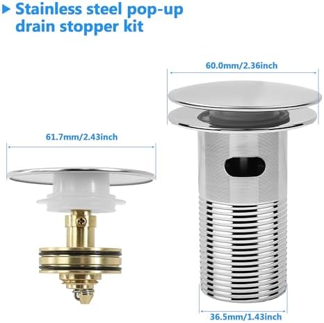 Bathroom White Sink Drain Kit, - Image 3