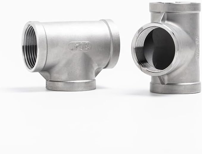 Beduan 2 PCS Stainless 1" Tee Female NPT T Shaped 3 Way Cast Pipe Fitting | 304 - Image 2