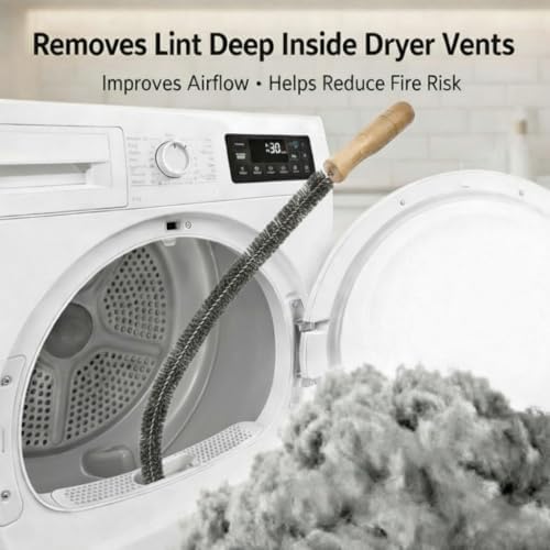 Dryer Vent Cleaner Kit: Flexible Extra Long Lint Brush & Refrigerator Coil Brush - Image 2