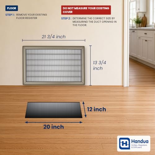 Fits 12x20 and 20x12 Duct Opening | Return Air Floor Grille by Handua | - Image 2