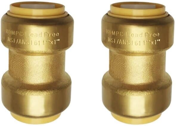 1" Pex fitting Straight Coupling Push Fit PEX Fittings, Push-to-Connect Copper by HQMPC