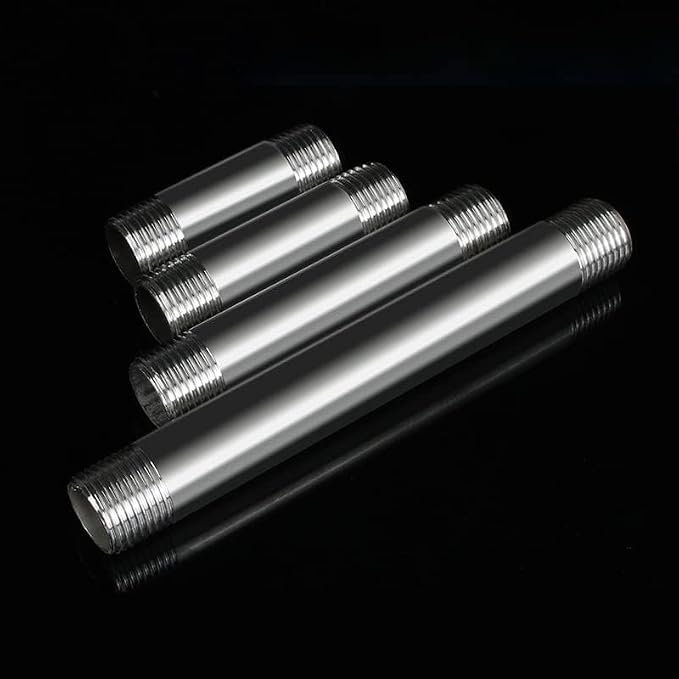 304 Stainless Steel Nipple Pipe Fitting 1" NPT X 1" NPT Male Thread Cast Pipe - Image 2