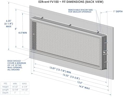 FV100-8HC Easy Replacement Vent, Foundation and Garage 5x14 Rough Opening - Image 4