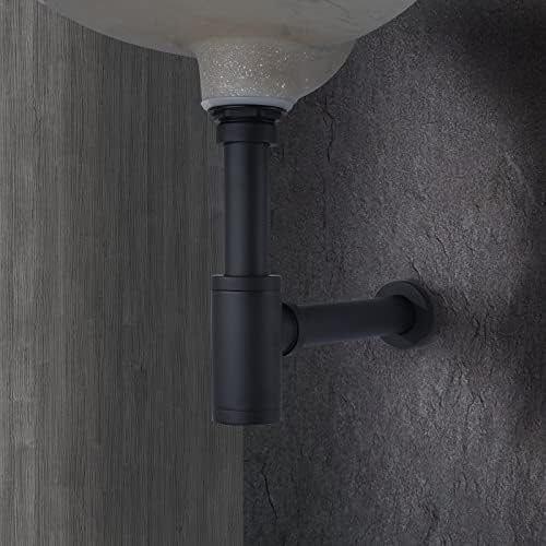 Matte Black Bottle P Trap Bathroom Sink, 1 1/4 - Image 2