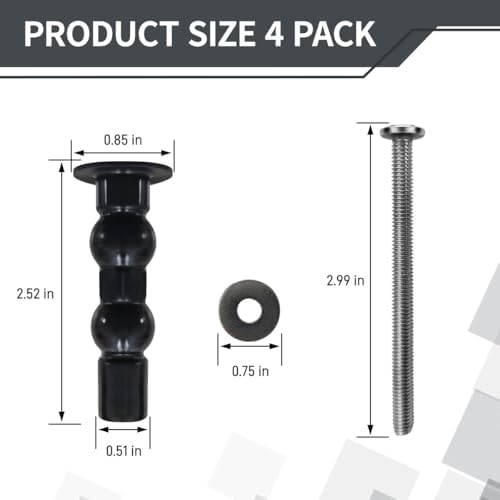 4Pack THU651N Top Mount Seat Hardware Fits ToTo Skirted Toilet - Image 6